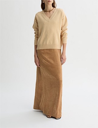 GEORGIA V-NECK LINEN BLEND JUMPER